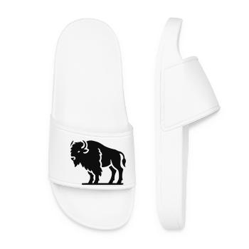 Bison Animal - Women’s Pool Sliders - white - Front