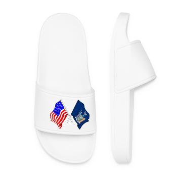 Drapeau des États-Unis et de l’État de New York franchi - Claquettes Femme - blanc - Devant