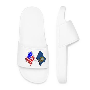 Drapeau des États-Unis et de l’État d’Indaho franchi - Claquettes Femme - blanc - Devant