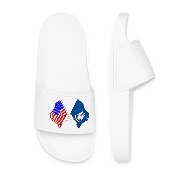 Drapeau des États-Unis et de l’État de Lousiane franchi - Claquettes Femme - blanc - Devant