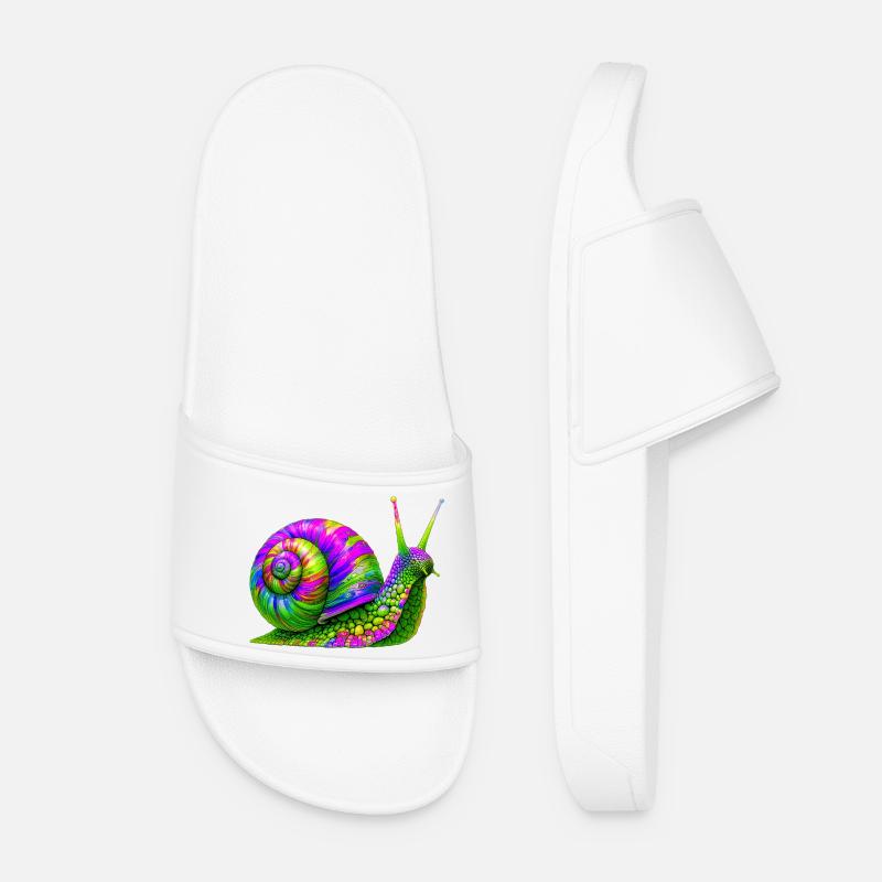 Schnecke - Frauen Badelatschen - Weiß