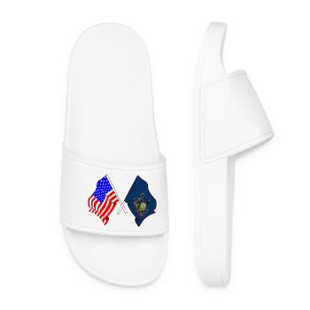 Drapeau des États-Unis et de l’État de Pennsylvanie franchi - Claquettes Femme - blanc - Devant