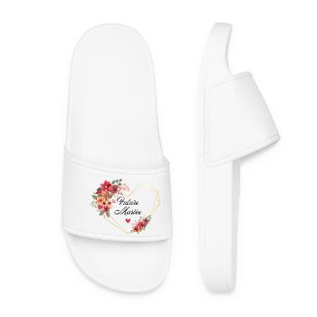 Future mariée cœur doré Floral - Claquettes Femme - blanc - Devant