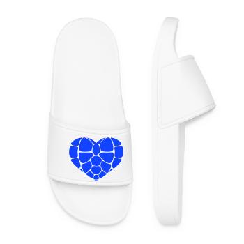 Water Turtle Heart Symbol Love Tank Logo - Women’s Pool Sliders - white - Front