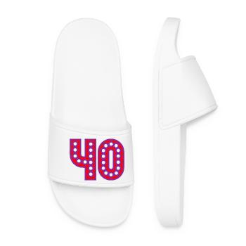 40. 40 ANS. 40e ANNIVERSAIRE. ANNIVERSAIRE 40 ANS. - Claquettes Femme - blanc - Devant