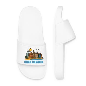 Colorful cityscape of Gran Canaria - Women’s Pool Sliders - white - Front