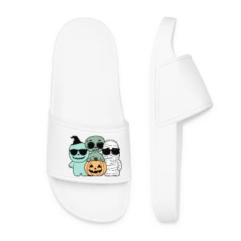 Halloween halloween horror party design - Women’s Pool Sliders - white - Front