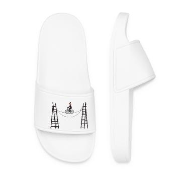 Artistic clown on suspension bridge - Women’s Pool Sliders - white - Front