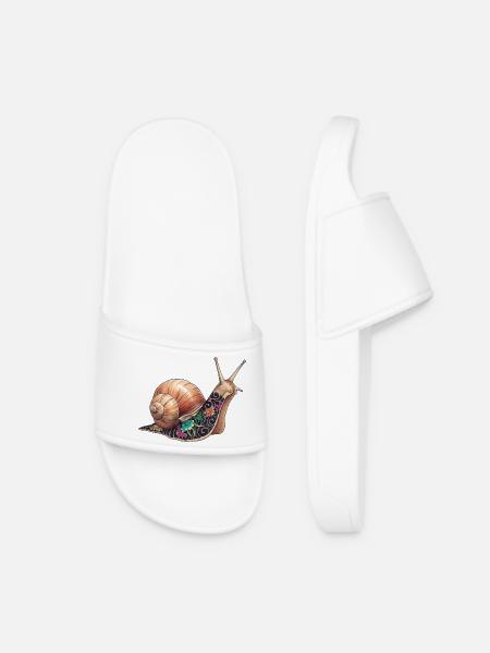 Yakuza Snail – The Slow Ink - Women’s Pool Sliders - white