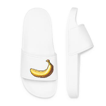 Pixel Banana Retro Pixel Art - Women’s Pool Sliders - white - Front