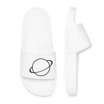 Saturn Icon – Planet Symbol - Women’s Pool Sliders - white - Front