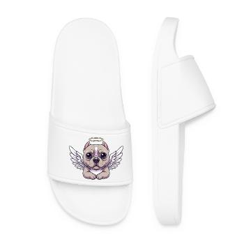 adorable chien ange noël fidèle dessin animé - Claquettes Femme - blanc - Devant