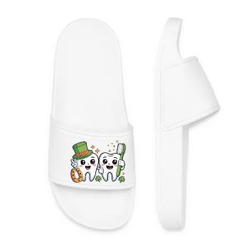 Funny Dentist St Patricks Day - Women’s Pool Sliders - white - Front