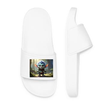 Blue forest troll in the moon forest - Women’s Pool Sliders - white - Front
