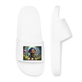 Forest gnome with colorful mane - Women’s Pool Sliders - white - Front
