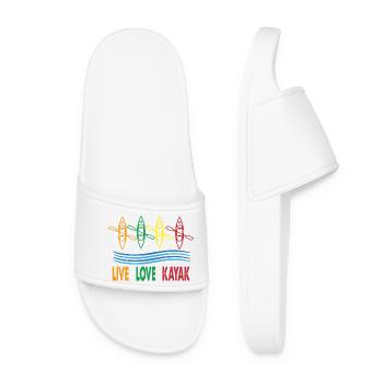 Live Love Kayak Kayak Kayak Kayak Canoë Kayak - Claquettes Femme - blanc - Devant