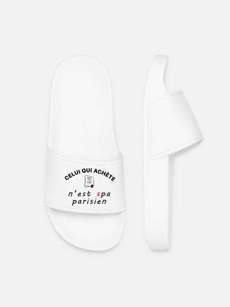 Celui_qui_achete_n-est_spa_parisien - Claquettes Femme - blanc