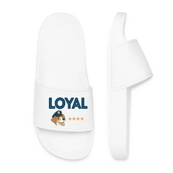 Loyal Dog Police Mascot - Women’s Pool Sliders - white - Front