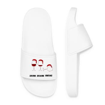 Drink Drank Drunk - Style pull de Noël laid - Claquettes Femme - blanc - Devant
