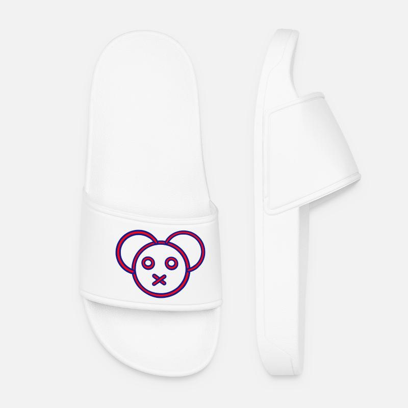 Neon Bear Head X-Mouth - Women’s Pool Sliders - white