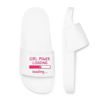 Barre de chargement Girl Power - Claquettes Femme - blanc - Devant
