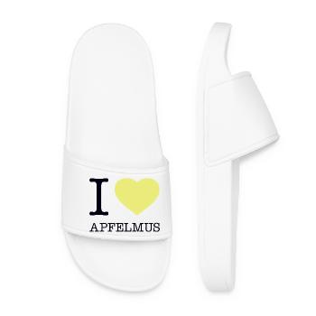 I love Apfelmus - Frauen Badelatschen - Weiß - Vorne