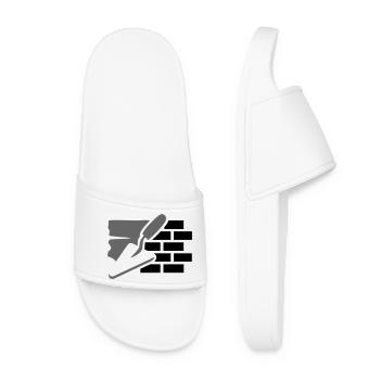 Logo Maurer Hausbau - Truelle, plâtre et briques - Claquettes Femme - blanc - Devant