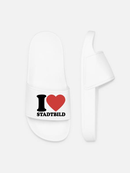 I Love Stadtbild - für Vielfalt und Toleranz - Frauen Badelatschen - Weiß