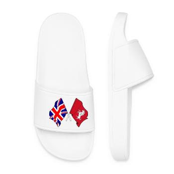 Kent Flag + Great Britain Flag - Women’s Pool Sliders - white - Front