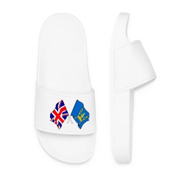 Suffolk & Great Britain Crossed Flags - Women’s Pool Sliders - white - Front