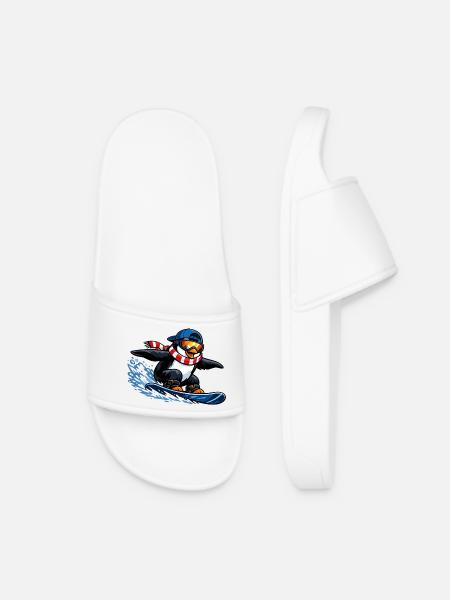 Penguin Boarder Winter Sports - Women’s Pool Sliders - white