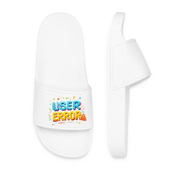 User Error Pixel Art - Women’s Pool Sliders - white - Front