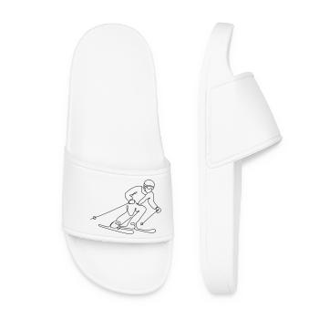 Skier Illustration - Women’s Pool Sliders - white - Front