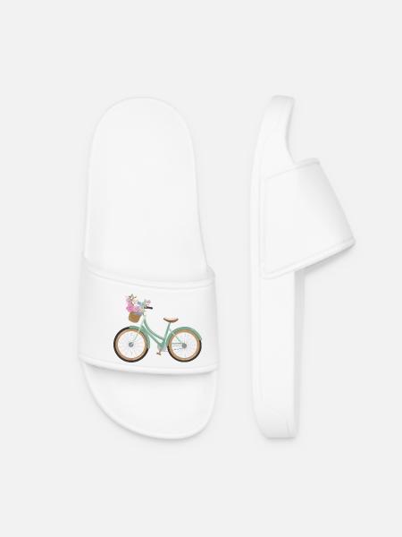 Rad_mit_Blumen - Women’s Pool Sliders - white