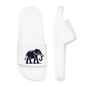 Elefant Pixelkunst Dunkelblau - Frauen Badelatschen - Weiß - Vorne