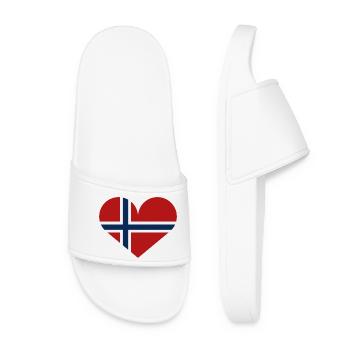 Norwegische Herzflagge - Frauen Badelatschen - Weiß - Vorne