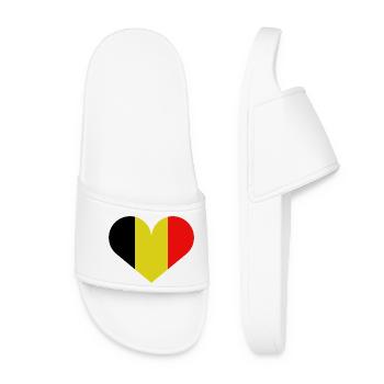 Belgian heart-shaped flag - Women’s Pool Sliders - white - Front