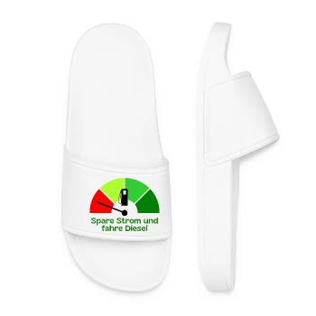 Save electricity and drive diesel - Women’s Pool Sliders - white - Front