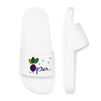 Vegetable Garden Grandpa - Women’s Pool Sliders - white - Front