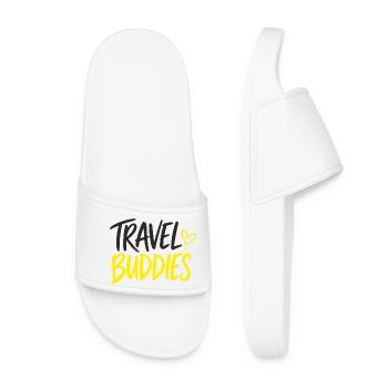 Travel Buddies Reisebegleiter Design - Frauen Badelatschen - Weiß - Vorne