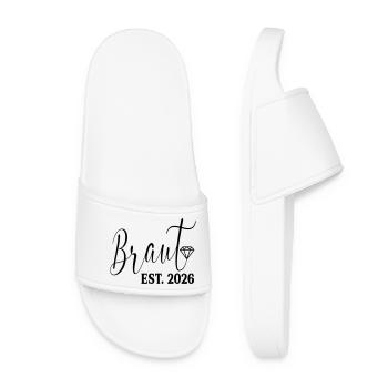 Wedding Engagement - Bride 2026 - Women’s Pool Sliders - white - Front