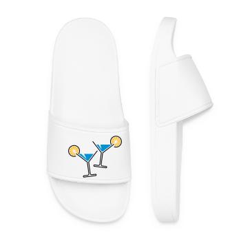 2 cocktail glasses (light blue) - Women’s Pool Sliders - white - Front