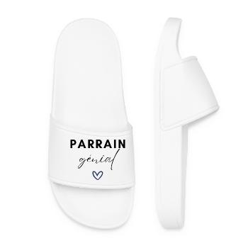 parrain génial / cadeau humour parrain - Claquettes Femme - blanc - Devant