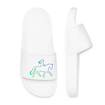 Idée cadeau pour le passionné de chevaux avec le saut d’obstacles - Claquettes Femme - blanc - Devant