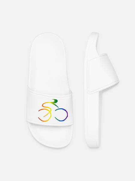 Fahrrad Regenbogen - Frauen Badelatschen - Weiß