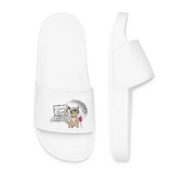 Chat drôle Souris de bureau - Claquettes Femme - blanc - Devant