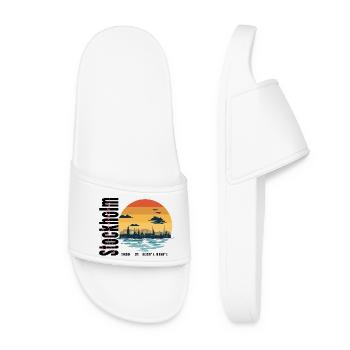 Sweden Stockholm Skyline Vintage - Women’s Pool Sliders - white - Front