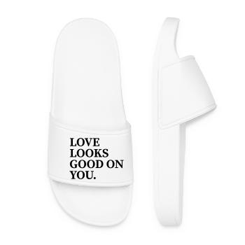 Love Looks Good On You | Minimum Odds - Women’s Pool Sliders - white - Front