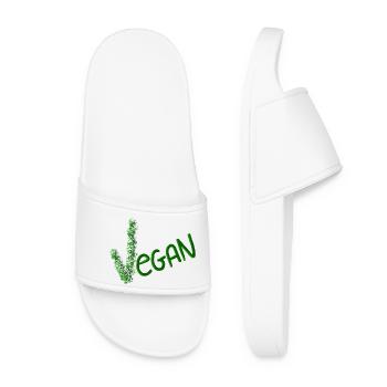 Déclaration végane dans Green Brush - Claquettes Femme - blanc - Devant