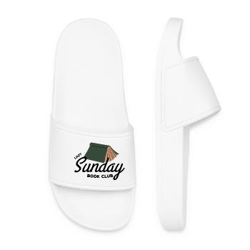 Lazy Sunday Book Club Vintage Aesthetic - Women’s Pool Sliders - white - Front